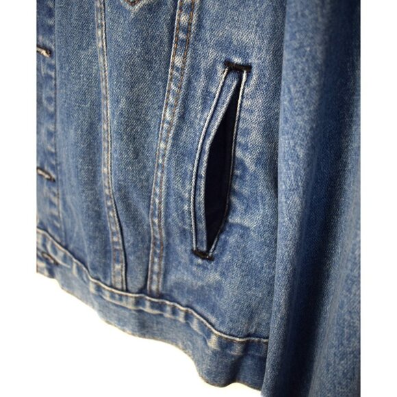 Vintage Rugged Wear Blue Denim Button Down Trucker Jacket Size XL - Picture 6 of 16